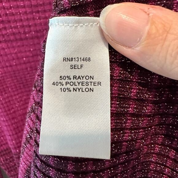 FATE | Purple Ombre Sweater Metallic Knit Waffle Texture Fitted NWT | Size XL - Picture 7 of 9
